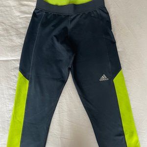 Adidas Techfit Medium Compression Tights / Size S / Lime Green and Navy Blue